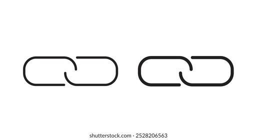 Ícone de link nos estilos sólido e traçado.