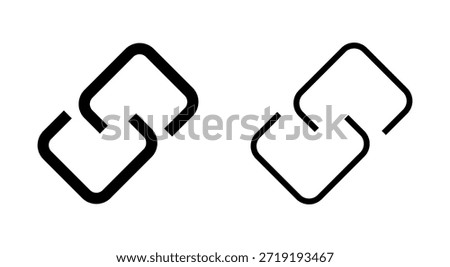 Link icon symbol for apps and websites. Hyperlink chain sign and symbol