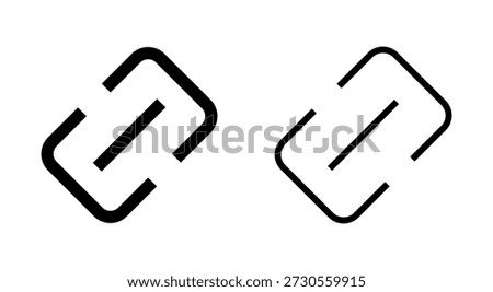 Link icon symbol for apps and websites. Hyperlink chain sign and symbol