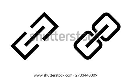 Link icon symbol for apps and websites. Hyperlink chain sign and symbol