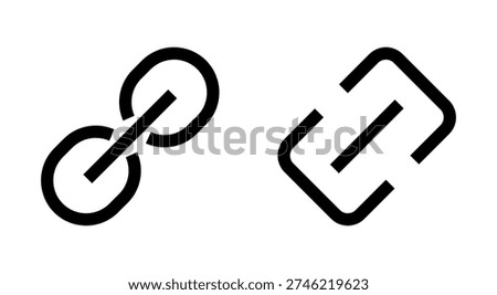 Link icon symbol for apps and websites. Hyperlink chain sign and symbol