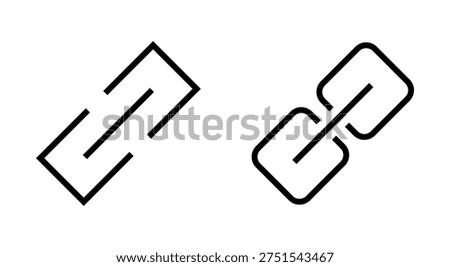 Link icon symbol for apps and websites. Hyperlink chain sign and symbol