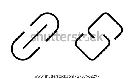 Link icon symbol for apps and websites. Hyperlink chain sign and symbol
