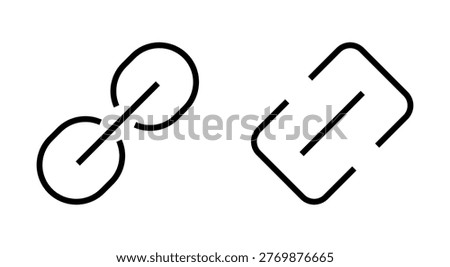 Link icon symbol for apps and websites. Hyperlink chain sign and symbol