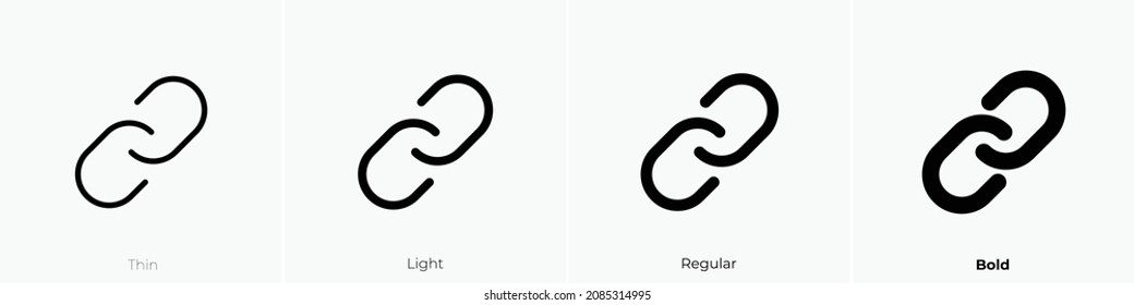 link icon. Thin, Light Regular And Bold style design isolated on white background