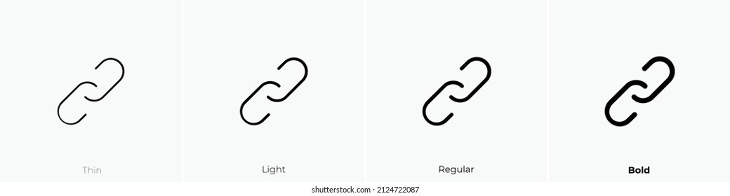link icon. Thin, Light Regular And Bold style design isolated on white background