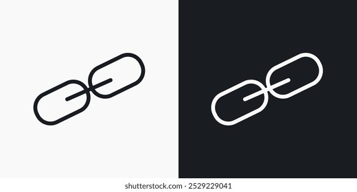 Link-Symbol in der Farbe Schwarz mit dünner Linie. Flache einfache Vektorsymbol-Illustration.