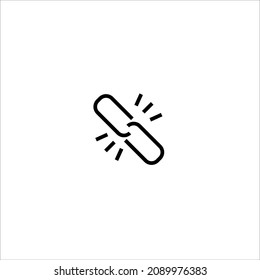 Link icon, two paper clips, link, vector, illustration