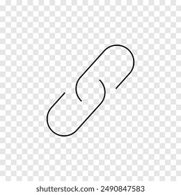 Link icon vector. Hyperlink chain sign and symbol. Chain Icon in trendy flat style isolated on transparent background. Connection symbol for your web site design. Vector illustration. Eps file 62.