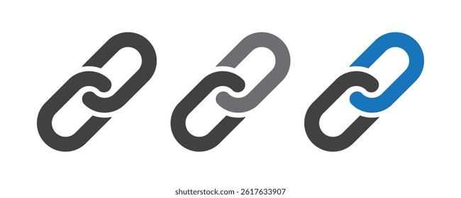  Link icon vector isolated, Chain, Two chain links icon, Hyperlink chain symbol. 