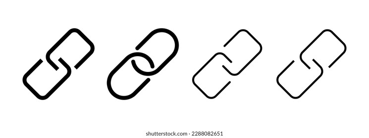 Vector de iconos de enlace para aplicaciones web y móviles. Signo de cadena de hipervínculo y símbolo