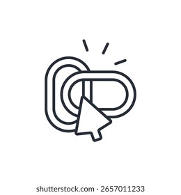 Link-Symbol. vector.Editable stroke.linear style Zeichen zur Verwendung Web-Design, logo.Symbol-Illustration.