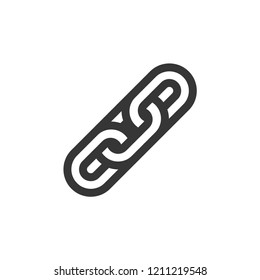 Link icon-chain, connection vector line icon isolated on white background, simple line icon for graphic design, web and mobile application