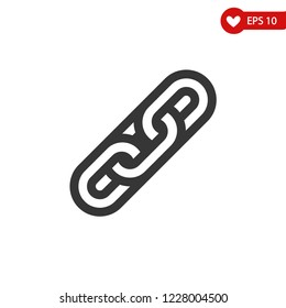 Link icon-chain, connection vector line icon isolated on white background, simple line icon for graphic design, web and mobile application