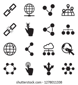 Link Icons. Black Flat Design. Vector Illustration.