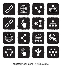 Link Icons. Grunge Black Flat Design. Vector Illustration. 