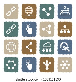 Link Icons. Grunge Color Flat Design. Vector Illustration. 