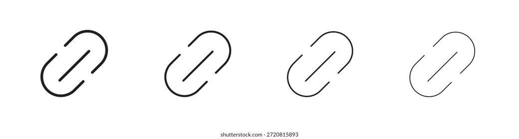 Iconos de Enlace delinean el diseño de Vector negro. Línea con trazo editable.