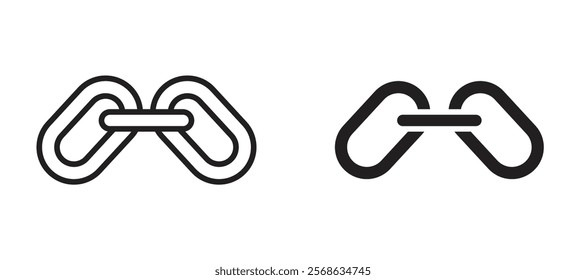 Link icons in outline and fill. vector illustration for ui.