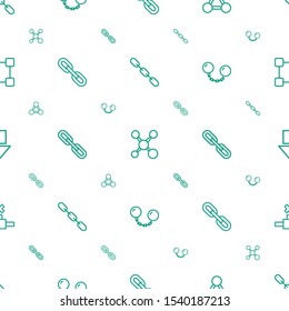 Link Icons Pattern Seamless White Background. Included Editable Outline Chain, Share, Network Connection, Ball Chain, Arrow Down Icons. Link Icons For Web And Mobile.