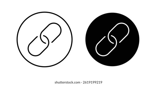 Link icons set in black colors on white background