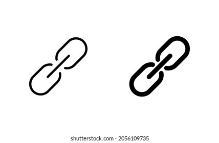 Conjunto de iconos de enlace. Signo de cadena de hipervínculo y símbolo