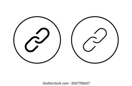 Link icons set. Hyperlink chain sign and symbol