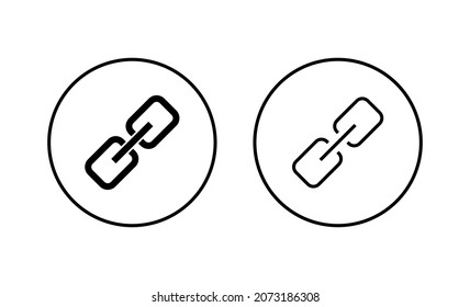 Link icons set. Hyperlink chain sign and symbol