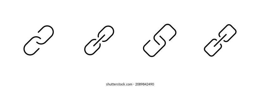 Link icons set. Hyperlink chain sign and symbol