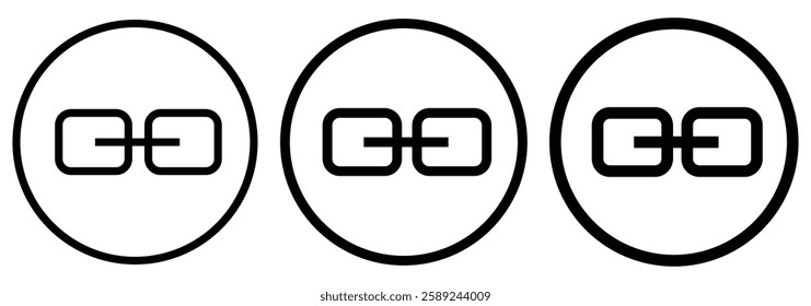 Link  icons set. Internet URL, web page hyperlink chain symbol in circle background. link icon with flat style eps 888.