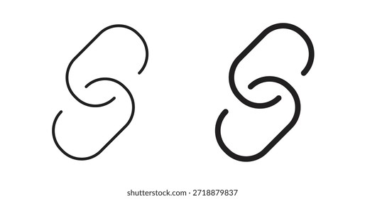 Ícones de link definidos isolados em uma ilustração de vetor plano de fundo branco.