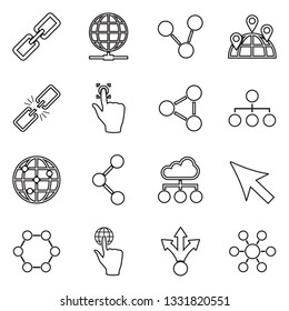 Link Icons. Thin Line Design. Vector Illustration.