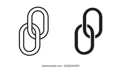 Link icons. Vector set in filled and line style.
