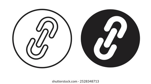Link icons. Vector set in filled and line style.