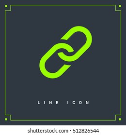 Link isolated single linear icon for websites and mobile minimalistic flat design.