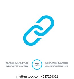 Link isolated single linear icon for websites and mobile minimalistic flat design.