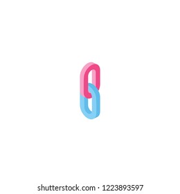 Link isometric 3d icon. Creative illustration idea.