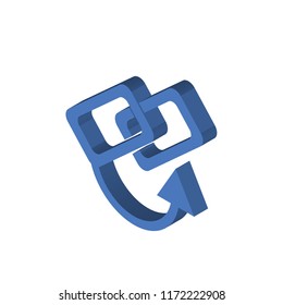 Link isometric left top view 3D icon