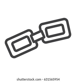 Link line icon, chain and website button, vector graphics, a linear pattern on a white background, eps 10.