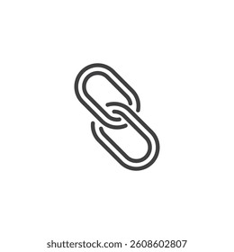 Link line icon. linear style sign for mobile concept and web design. A simple chain link outline vector icon. Connection and sharing symbol, logo illustration. Vector graphics