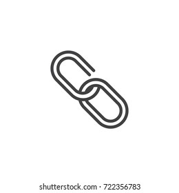 Link line icon, outline vector sign, linear style pictogram isolated on white. Chain symbol, logo illustration. Editable stroke