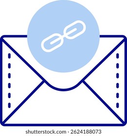 Design de ícone de vetor de linha de link