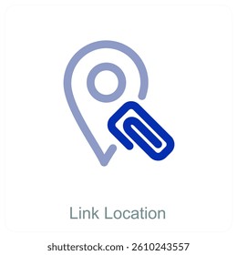 Link Location and pin icon concept