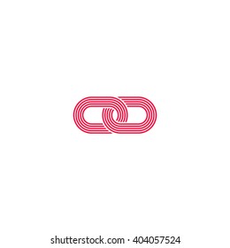 Link logo, intersection chain links abstract infinity symbol, idea  media communication emblem, loops simple geometric