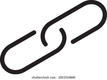 Link Logo Vector. Black and white. White background. Line drawing.