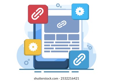 link management concept, search engine optimization, tiered link building, SEO optimization, search engine ranking development, getting links from various website sources, digital marketing strategies