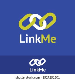 Link Me Chain Flat logo Design Style Vector