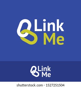 Link Me Chain Flat logo Design Style Vector