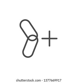 Link, new, url vector icon. Multimedia minimalist outline vector icon.