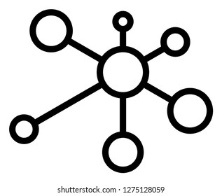 Link nodes vector icon symbol. Flat pictogram is isolated on a white background. Link nodes pictogram designed with simple style.